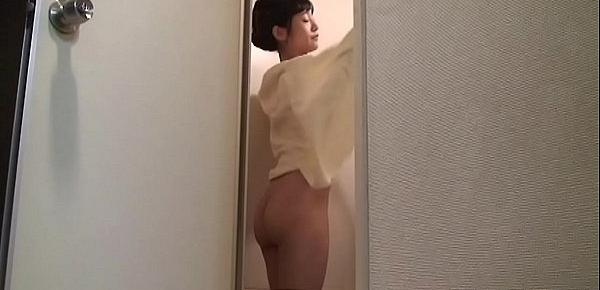  Spying Japanese Slender Teen Showering in Bathroom